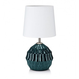 Markslojd lampa stołowa Lora 106882 zielona ceramiczna z białym abażurem WM