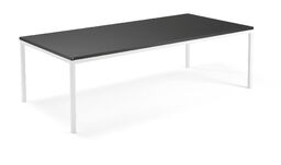 Stół konferencyjny QBUS, 2400x1200 mm, rama 4 nogi, biały, czarny