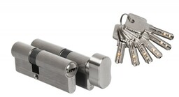 Komplet wkładek B-Harko DR STRONG 30/45 + 30G/45 nikiel satyna, 6 kluczy nawiercanych