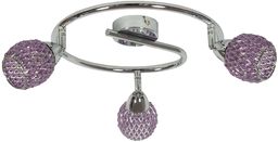 Candellux CLEAR 98-06936 plafon lampa sufitowa chrom kryształki fioletowe 3X40W G9 64cm
