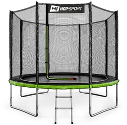 Trampolina ogrodowa 10ft (305cm) - czarno-zielona z siatką zewnętrzną