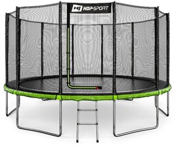 Trampolina ogrodowa 14ft (427cm) - czarno-zielona z siatką zewnętrzną