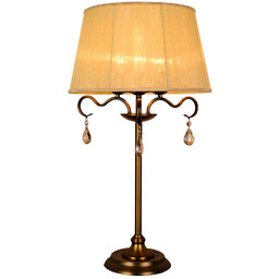 Candellux FIESTA 41-15273 lampa stołowa abażur 3X40W E14 patyna 38cm