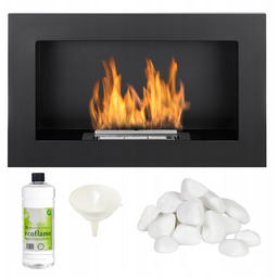 Biokominek czarny 65x40 650x400 Bezpieczny Palnik