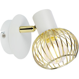 Candellux OSLO 91-61799 kinkiet lampa ścienna regulacja klosza biała+złoty 1X40W E14 8cm