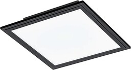 EGLO Salobrena 1 panel LED, kwadratowa lampa sufitowa, tworzywo sztuczne, biały metal, czarny, do biura, korytarza i kuchni, neutralne białe światło, 30 x 30 cm