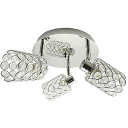 Candellux YORK 98-00125 plafon lampa sufitowa chrom kryształki 3X40W G9 44cm