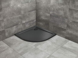 Radaway brodzik akrylowy ze strukturą Doros A Stone czarny 80x80 cm SDRA8080-01-54S