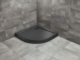 Radaway brodzik akrylowy ze strukturą Doros A Compact Stone czarny 90x90 cm SDRA9090-05-54S
