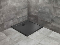 Radaway brodzik akrylowy ze strukturą Doros C Stone czarny 80x80cm SDRC8080-01-54S