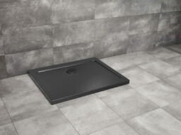 Radaway brodzik akrylowy ze strukturą Doros D Stone czarny 90x80cm SDRD9080-01-54S