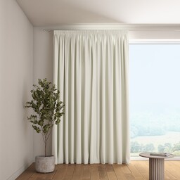 Zasłona na taśmie marszczącej 1 szt., biały śmietankowy strukturalny, Blackout Semi (Dimout)