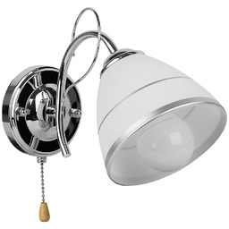 Candellux ELOTTE 21-75390 kinkiet lampa ścienna biała klosz szklany 1X40W E27 27 cm