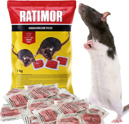 Trutka trucizna na szczury myszy PASTA Ratimor Bromadiolone 1 kg