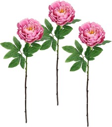 Sztuczny kwiat, róża, piwonie, gałązka, pojedynczy kwiat, łodyga, florystyka, sztuczne kwiaty, dodatek do sztucznych bukietów i bukietów kwiatowych, dekoracja kwiatowa, zestaw 3 szt., różowe