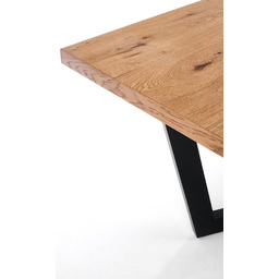 Stół rozkładany jasny dąb / czarny mat 160 - 250 x 90 cm Massive