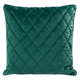 Eurofirany Poduszka dekoracyjna 50x50 Velvet 28 D turkusowa ciemna welurowa geometryczna