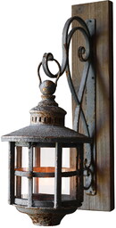 Latarnia lampion metalowy ogrodowy czarny kinkiet ścienny 42x16x27 165171