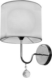 Candellux BRAVA 21-23230 kinkiet lampa ścienna biały abażur kryształki 1X60W E27 22cm