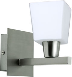 Candellux MAXIM 21-00408 kinkiet lampa ścienna nikiel mat szklany klosz 1X40W E14 12cm