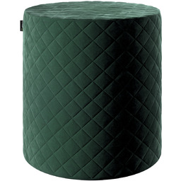 Puf Barrel pikowany, ciemny zielony, ø 40 wys. 40 cm, Velvet