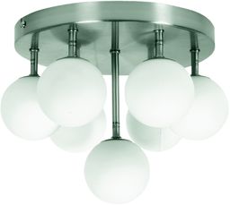 Candellux ETIUDA 97-89314 plafon lampa sufitowa nikiel mat szklany klosz 7X40W G9 230V 30cm