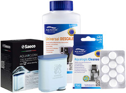 Zestaw Philips Saeco - Filtr Philips Aquaclean CA6903, Uniwersalny Odkamieniacz 250ml, Cleaneo