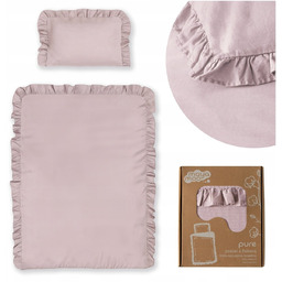 Pościel PURE 100x135 + 1 poszewka BAWEŁNIANA dziecięca z falbaną MAYA MO