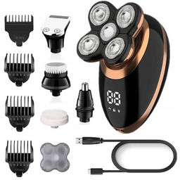 5w1GOLARKA Męska Maszynka Do Golenia Led Trymer Do Nosa Uszu Usb Zarostu