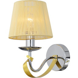 Candellux DIVA 21-55040 kinkiet lampa ścienna chrom abażur złoty 1X40W E14 15cm WM
