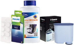 Zestaw Philips - Filtr Philips Aquaclean CA6903, Uniwersalny Odkamieniacz 250ml, Philips CA6704/10 Tabletki Czyszczące