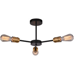 Candellux GOLDIE 33-55750-Z plafon lampa sufitowa czarny patyna 3X60W E27 bez żarówek WM