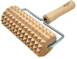 Duży drewniany masażer do ciała z rączką Antycellulitowy wałek do ciała Akito