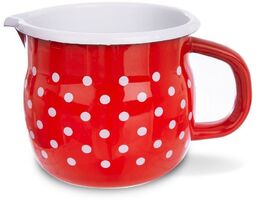 Kubek emaliowany czerwony w grochy TECKA 800 ml