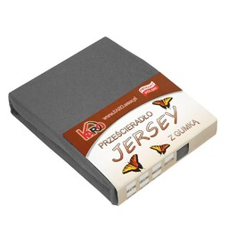 KARO Prześcieradło jersey z gumką 70x140 antracytowe 072 grube 150g/m2
