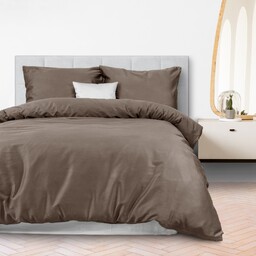 Darymex Pościel satynowa 140x200 sepia 043 z jedną poszewką jednobarwna