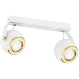 Plafon dwa reflektory KOS PLUS 7038 biel i złoto - Argon