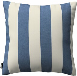 Poszewka Kinga na poduszkę, niebiesko-białe pionowe pasy (5,5cm), 50 x 50 cm, Quadro