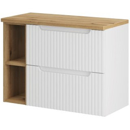 COMAD Zestaw mebli NOVA WHITE 2 szafki z blatem OAK 80 cm