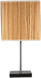 Candellux CAJMAN 41-57405 lampa stołowa abażur z tworzywa o fakturze drewna kwadrat 1X40W E14 20 cm