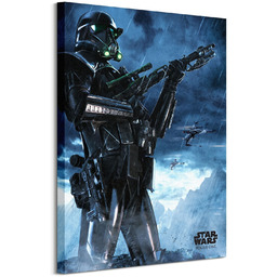 Star Wars Rogue One Death Trooper Rain - obraz na płótnie