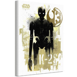 Star Wars Rogue One K-2S0 Grunge - obraz na płótnie