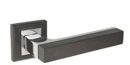 Klamka drzwiowa MISTRAL z tarczką kwadratową black mat/chrom