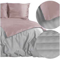 Pościel 160 x 200 3cz Satynowa Nova3 Srebrny + Pud