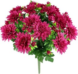 Sztuczne chryzantemy, bukiet 35 cm, sztuczne kwiaty, chryzantema, jesienna dekoracja, jedwabne kwiaty, sztuczne kwiaty, bukiet kwiatów, dekoracja stołu, ciemnoróżowy