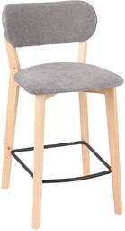 Hoker do kuchni z podnóżkiem Boston, drewniany, szary