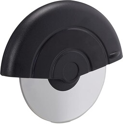 Relaxdays Nóż do pizzy premium ze stali nierdzewnej, do gastronomii, kółka, okrągły nóż do pizzy, nadaje się do mycia w zmywarce, czarny