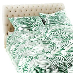 Spod Igły I Nitki Pościel flanelowa 160x200 Jungle liście zielona