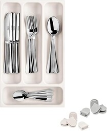 Avilia Pojemnik na sztućce do szuflad z 4 przegródkami - Organizer do szuflad z wytrzymałego tworzywa sztucznego, idealny na nóż, widelce, łyżki i łyżeczki - łatwy do czyszczenia organizer kuchenny