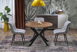 Stół PERONI Halmar Orzech + czarny, 100x100-250